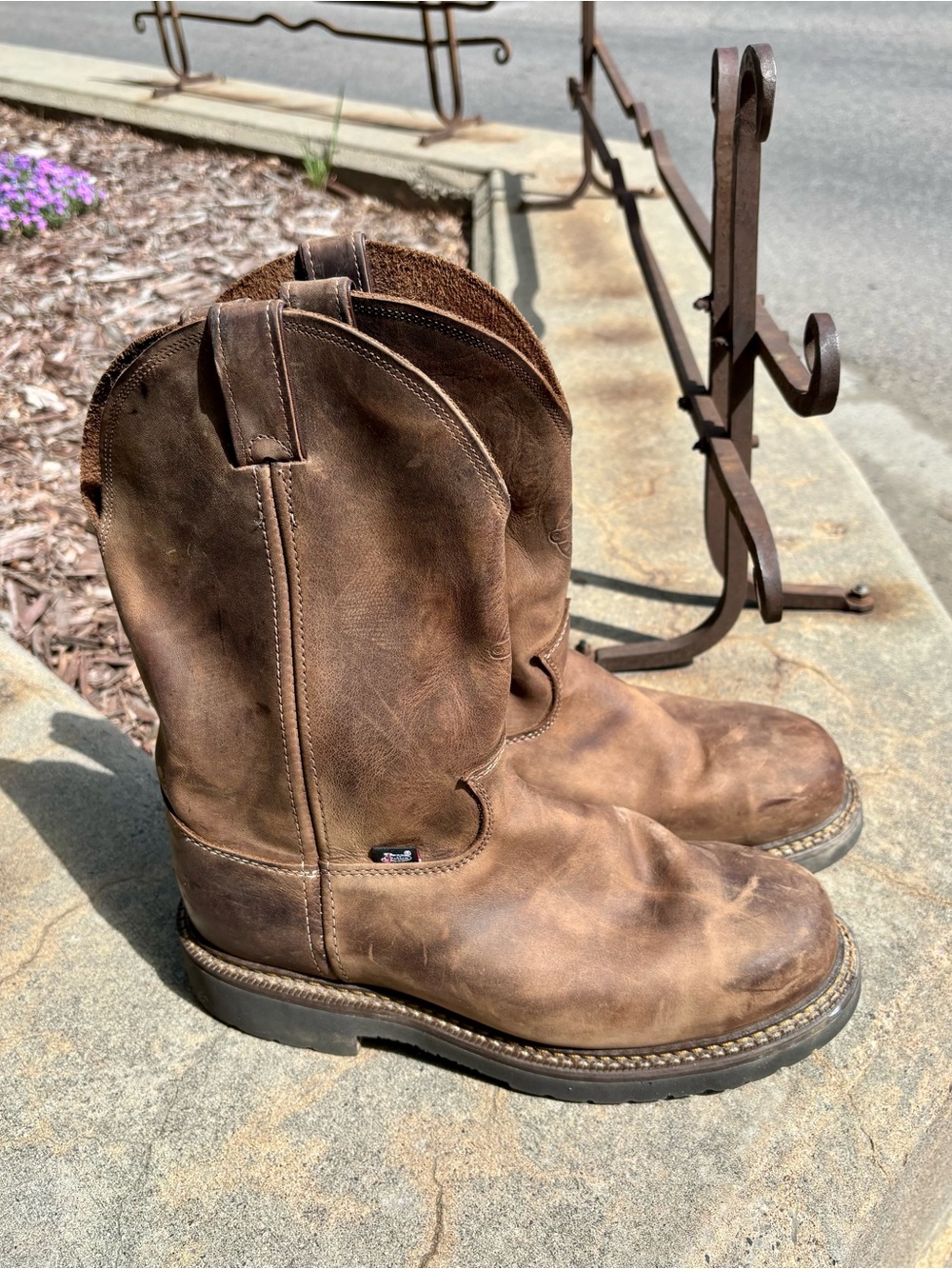 Justin steel toe work boots 10.5